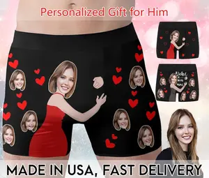 Personalized Face Boxers, Funny Photo Husband Underwear, Valentine's Day Gift for Boyfriend