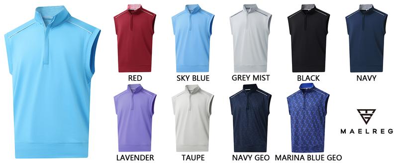 MAELREG Men’s Windproof Vest Ultra-Light Quick-Dry Breathable Stretch Sleeveless Golf Jacket with Zip Pockets