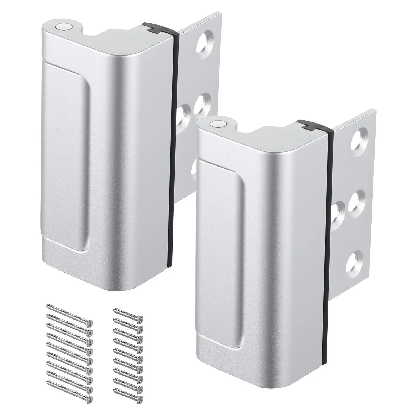【Summerfinds】VEVOR Door Reinforcement Lock,2 Pack Home Security Door Lockwith 3 Inch Stop Withstand 800 lbs of Forcewith 8 Screwsfor Inward-OpeningAluminum AlloyAdd Extra High Security to Your HomeDoor HardwareEntry Locks, Door Hardware