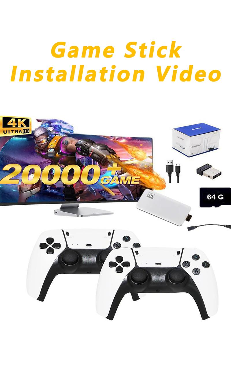 M15 Game Stick Mini TV Handheld Game Console 2.4G Wireless 20000+ Games 128G Storage 30000+ Retro Games HD Output Two-player for PS1