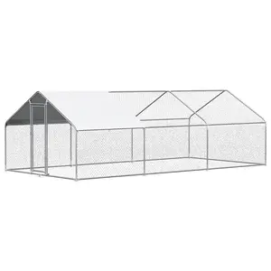 CHIKENCOOP Chicken Coop Large Metal Chicken House Pen Outdoor for 40 Chickens Poultry Cage with Waterproof Cover for Rabbits Duck Walk-in Chicken Runs for Yard with Cover Outdoor