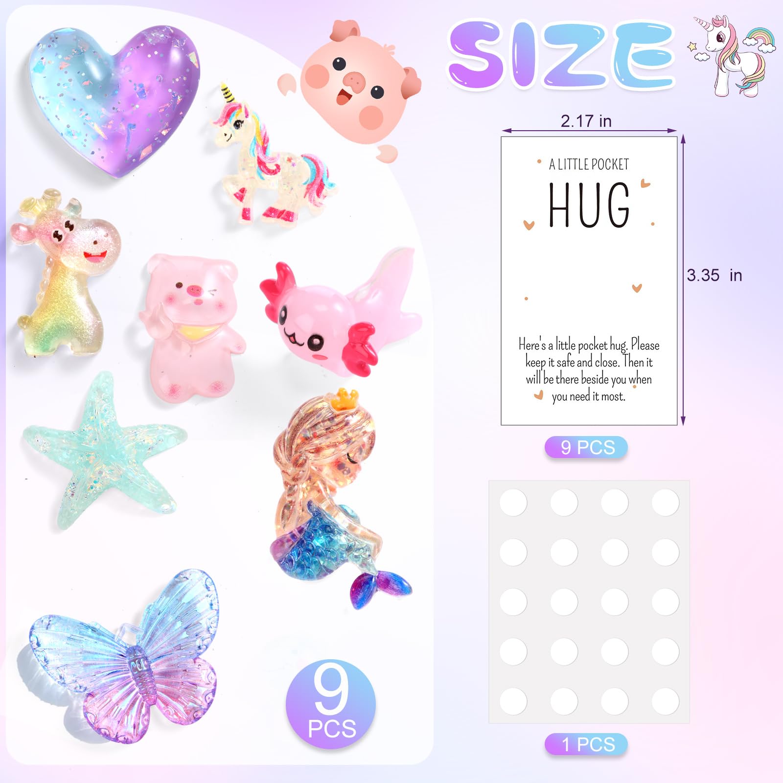 9/20/50 Pcs Pocket Hug for Easter Basket Stuffers Mini Resin Animals with Card Easter Party Gifts for Students Friends Easter Exchange Gift Employee Appreciation Gift Inspirational Gifts for Family Colleagues Thanksgiving Day Gift