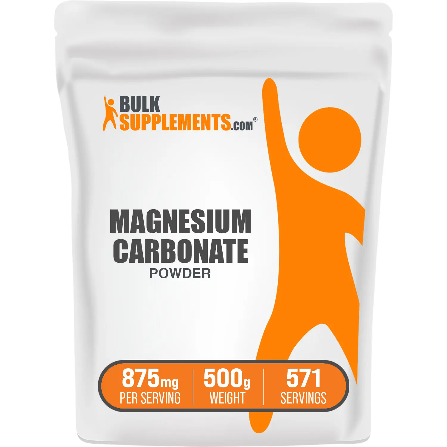 BulkSupplements Magnesium Carbonate Powder - Dietary Mineral Supplement for Adults, Digestive Support, Bone Health, Sugar Free, Gluten Free, Blendable - 500g, 875mg per Serving, Supports Bones