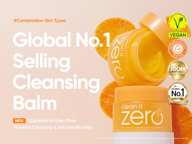 Banila Co Clean it Zero Mandarin-C Cleansing Balm Brightening, Hypoallergenic Vegan Facial Cleanser