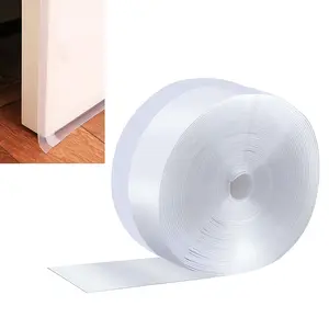 Silicone Seal Weather Stripping Tape 16.5 Ft Strip Bottom Draft Insulation Stopper Tape Weatherproof Soundproof for Door or Window Bathroom Shower Glass Gaps,Seal Strip Anti Draft Insulation Tape for Doors Windows and Shower Doors（35mm*5m）