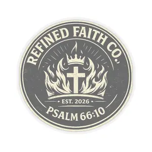 Refined Faith Co. Psalm 66:10 Cross Flames Kiss-Cut Sticker