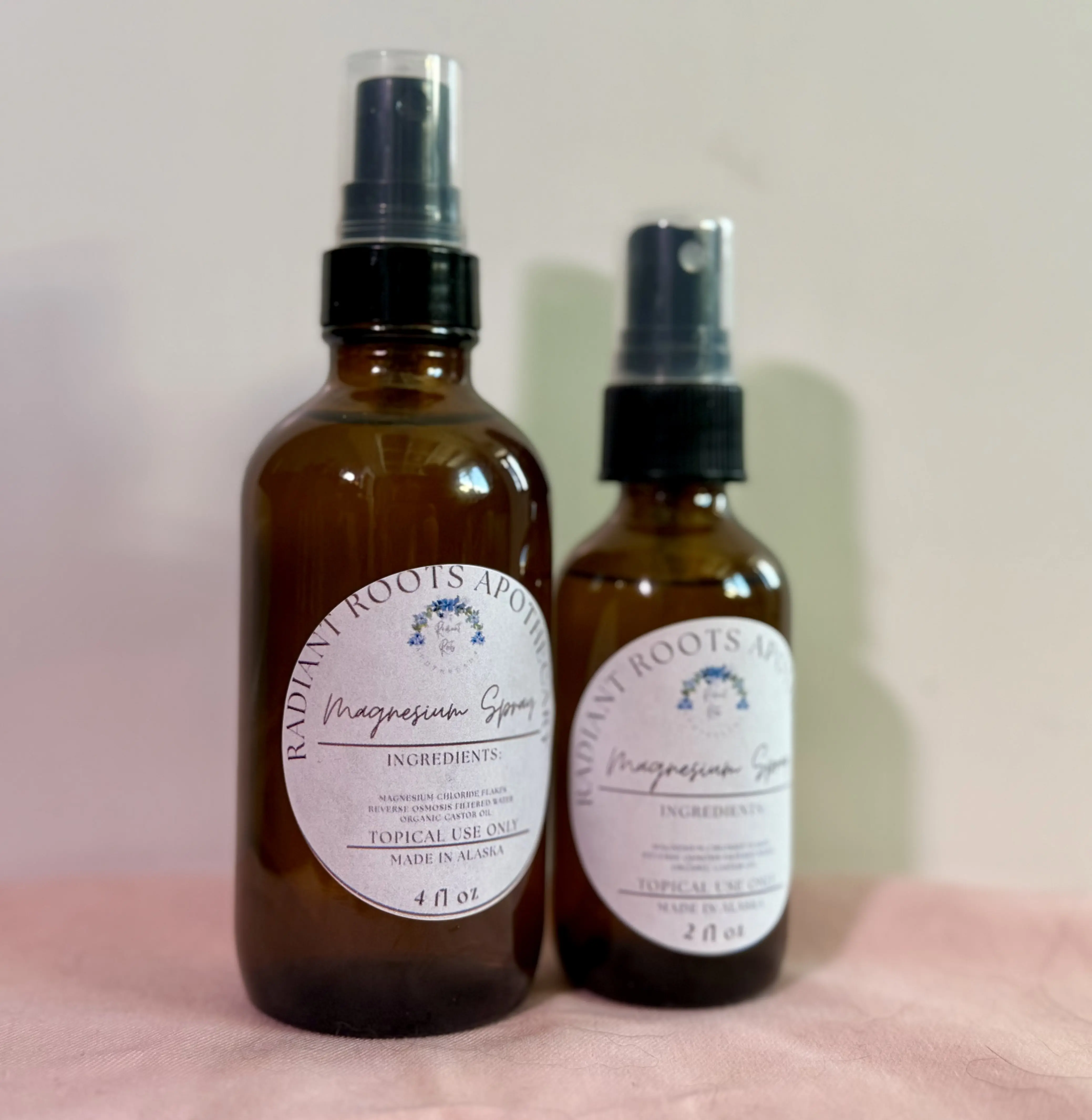 Radiant Roots Apothecary Magnesium Oil Body Spray, Topical Magnesium Body Care with Lavender, Bergamot, Floral Scent, Lightweight Formula, Cosmetic
