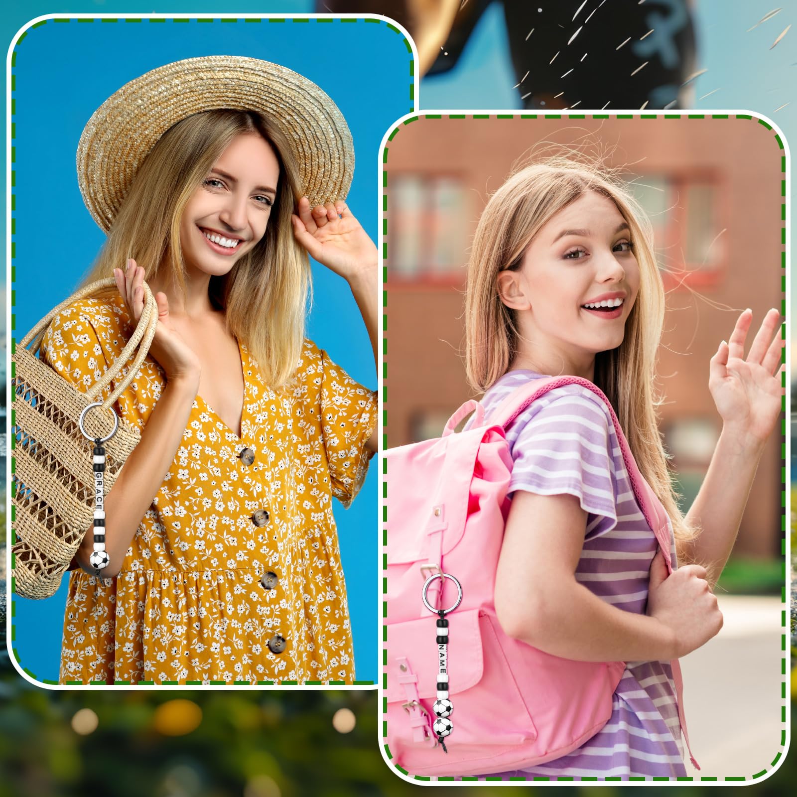 564/2823 Pcs Graduation Soccer Bead Keychain Making Kit DIY Craft Adjustable Sport Letter Bead Charm for Class Students Friends Sport Theme Party Favor Gift Backpack Accessories Holiday Decoration