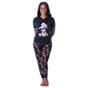 DC Comics Womans' Harley Quinn Mad Love 2 Piece Pajama Set Jogger