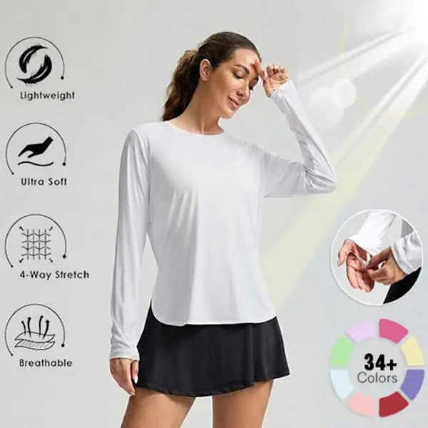 G Gradual Women's UPF 50+ Long Sleeve Sun Shirt - Lightweight, Soft, Breathable, Quick-Dry Polyester UV Protection Top with Relaxed Fit for Workout/Hiking, Gym Sportswear, Gym Workout Clothes, Lightweight Athletic Outfits #outdoorfun