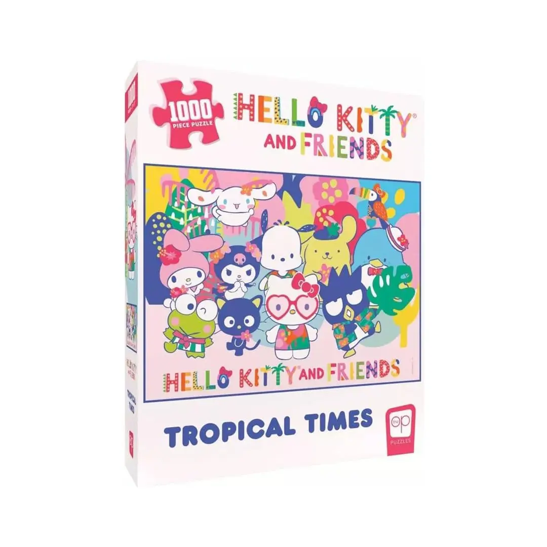 USAopoly Hello Kitty and Friends 1000-Piece Jigsaw Puzzle - Tropical Times Artwork with Characters & Tropical Fruits, Family Puzzle Game for Group Activities