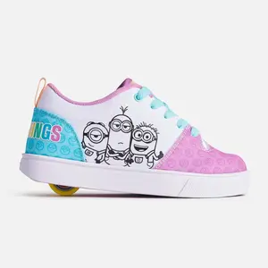 Heelys Girls' Ezzential Minions Shoes White/Purple/Skyblue - HE01299100