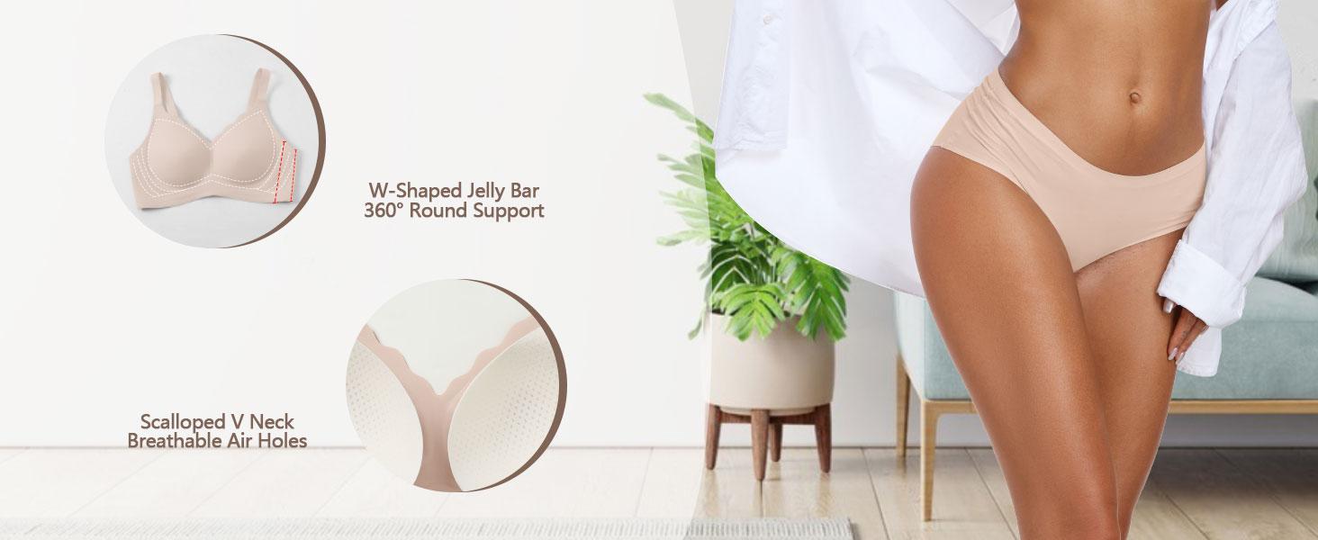 OEAK Women Jelly Bras Seamless No Underwire Scalloped Bras Soft Wireless Comfort Bralettes Full Coverage Everyday Bra Womenswear Adjustable OEAK Women Jelly Bras Seamless No Underwire Scalloped Bras Soft Wireless Comfort Bralettes Full Coverage Everyday Bra Womenswear Adjustable