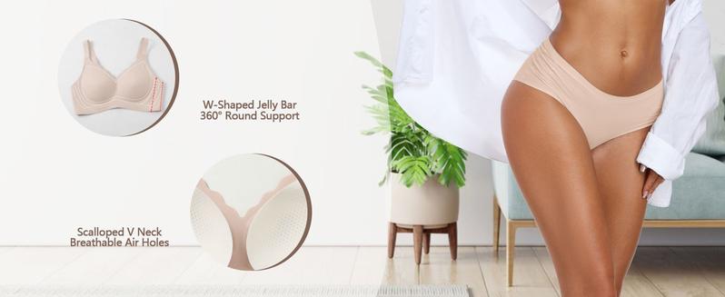 OEAK Women Jelly Bras Seamless No Underwire Scalloped  Bras Soft Wireless Comfort Bralettes Full Coverage Everyday Bra Womenswear Adjustable