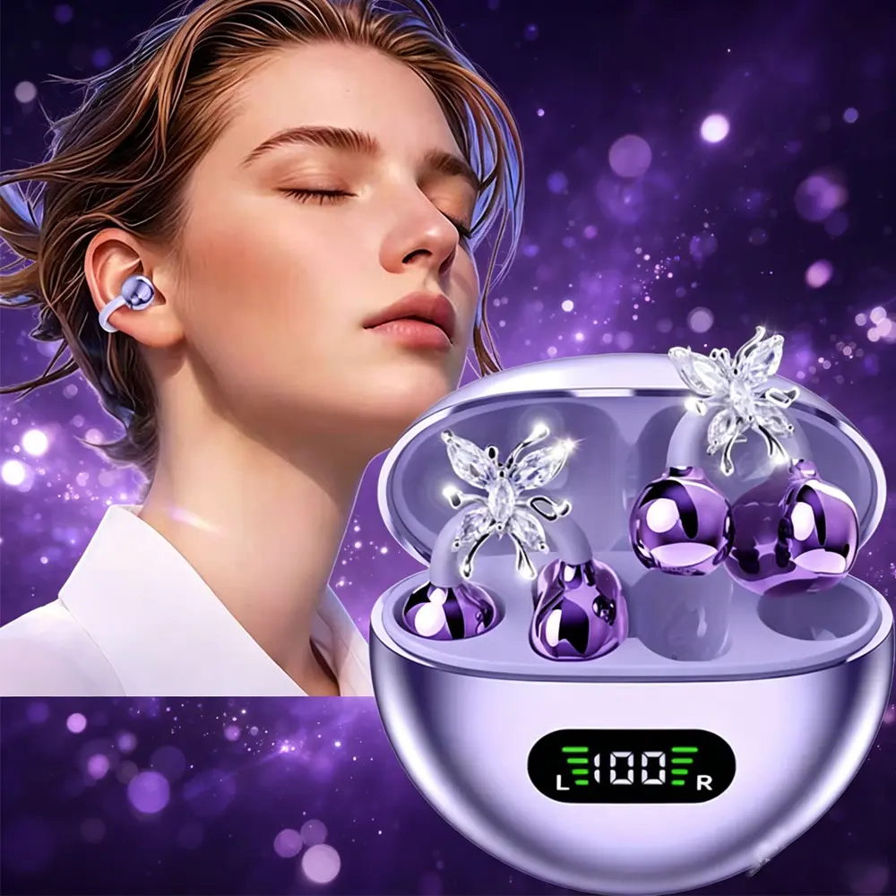 TEMPOMIND Wireless Bluetooth Clip-On Earbud Headset - In-Ear Electronic Audio Device with Clip-On Hook, Ideal for Cycling, Games, Not Water Resistant