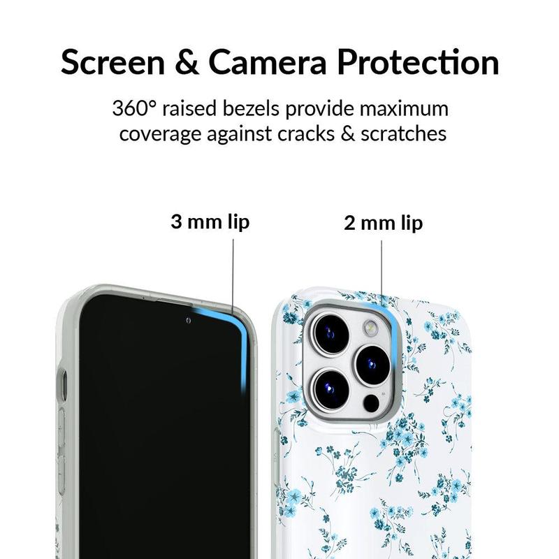 Velvet Caviar French Blue Floral iPhone Case - Trendy MagSafe-Compatible Phone Cases with Shockproof Protection Cases for Iphones