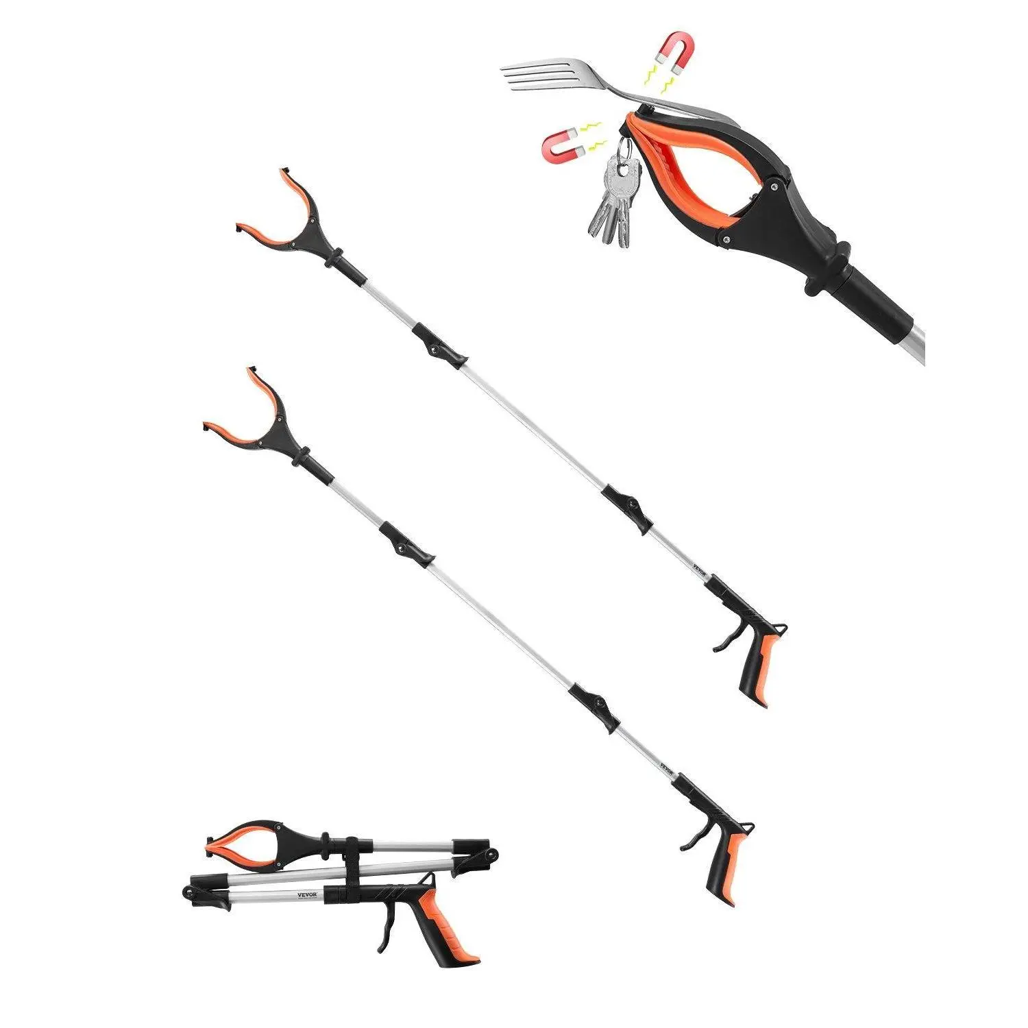 【SummerFinds】Grabber Reacher Tool 43" Heavy Duty Long Grabber Tool Foldable Pick Up Stick
