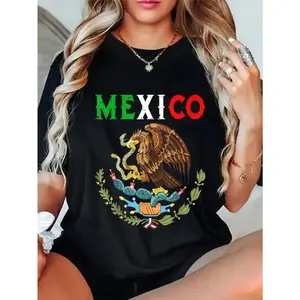 [100% Cotton] Independence Mexican Day Mexico Eagle Mexico Viva Mexico Cotton T-Shirt  Golf Gift T-Shirt For Men and Women
