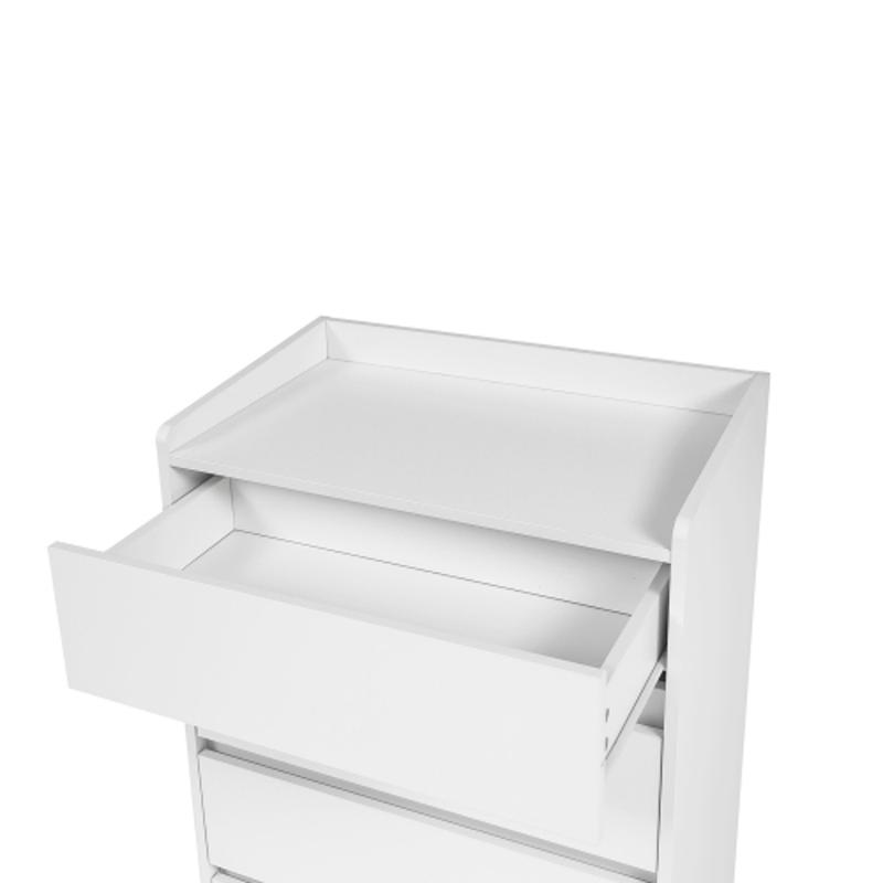 4 Drawer Dresser, White Dresser Modern Storage Chest of Drawers 25.69L x 15.7W x 38.38H in, White Dresser Storage Cabinet with 4 Drawers for Home Office