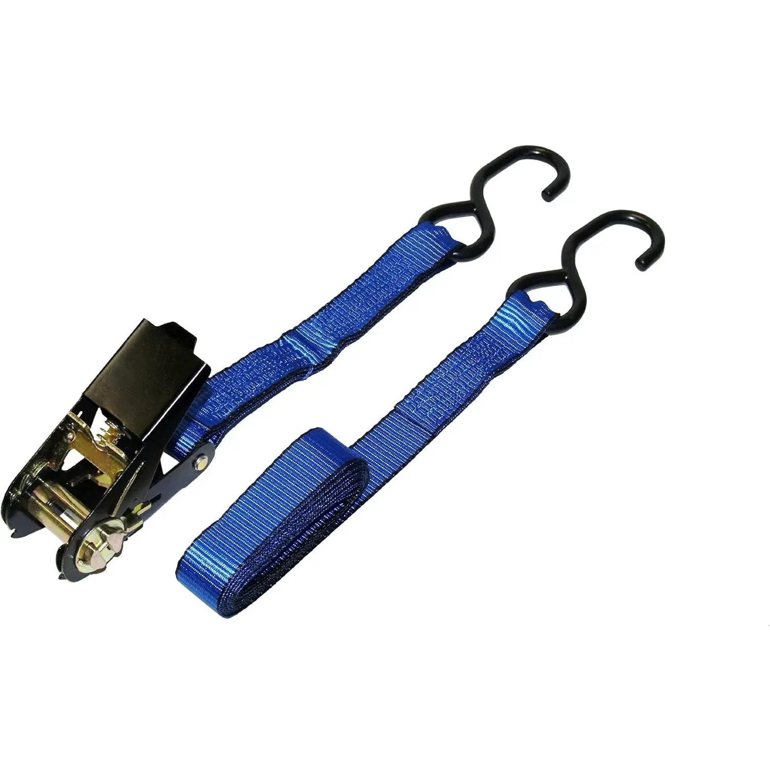 Everest Premium Ratchet Cargo Strap (Model S1001) - 1 PK, 1x6ft, 300 LBS Working Load, 900 LBS Break Strength, Vinyl Coated S-Hook Webbing, Cambuckle Alternative, Ideal for Moving Appliances, Lawn Equipment