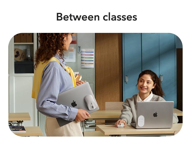 ESR MagMouse Wireless Bluetooth Mouse with Magnetic Base & Built-in Charging Cable - Lightweight, Rechargeable, Ergonomic Design, 6 DPI Levels, Silent Clicks, 2.4 GHz & Bluetooth 5.0 Dual Modes