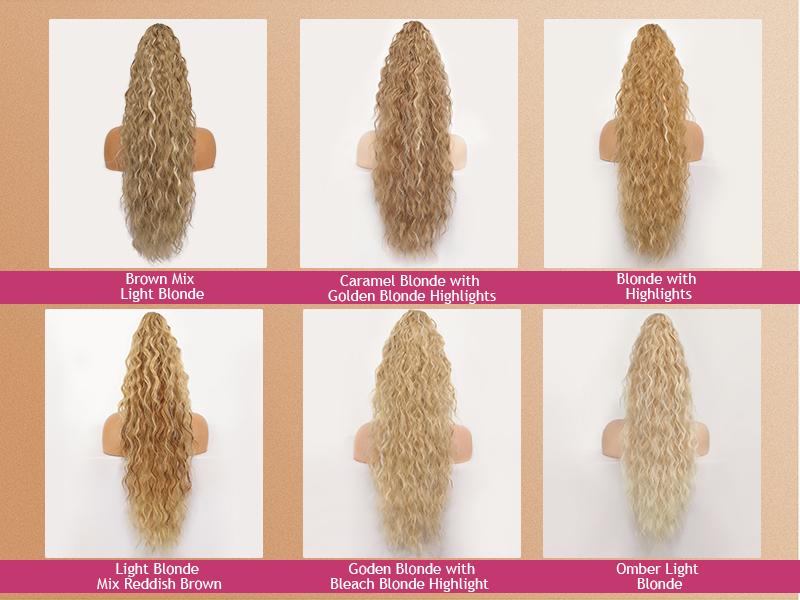 ORSUNCER Hair Extension Claw Ponytail Long Wavy Ponytail Extension Black Brown 30 Inch Curly Clip Ponytail in Hair Extensions For Women Fluffy Natural Looking Synthetic Hairpiece for Daily Use Easy To Go