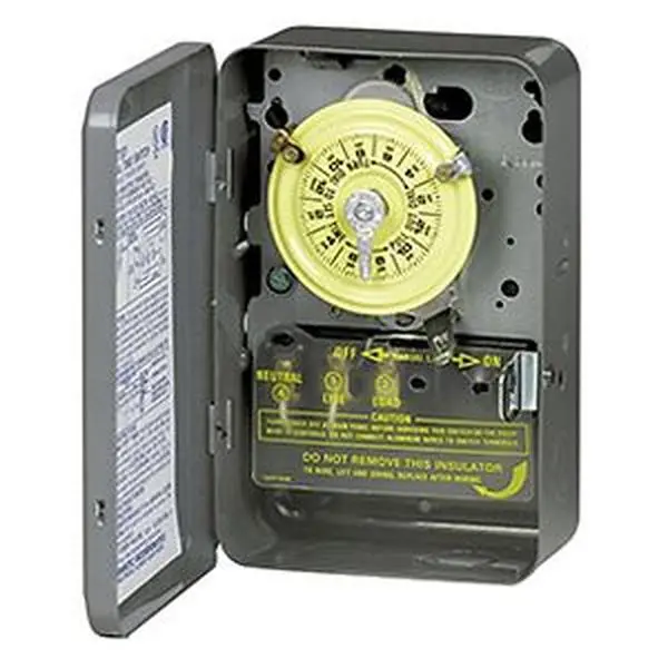 Intermatic T103 Industrial Kitchen Timer Switch - UL Listed, CSA Certified, Indoor Use, Direct 24-Hour Control, 5 in Width, 3 in D, 7-3/4 in Overall H, Enamel-Metal Construction, 125 V, 2 Poles