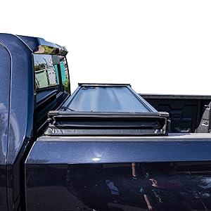 Truck Bed Tonneau Cover Compatible with Dodge Ram 1500(2009-2024) Classic&New 5.7 ft Short Box w/o Rambox, Soft Folding(Tri Fold) Style