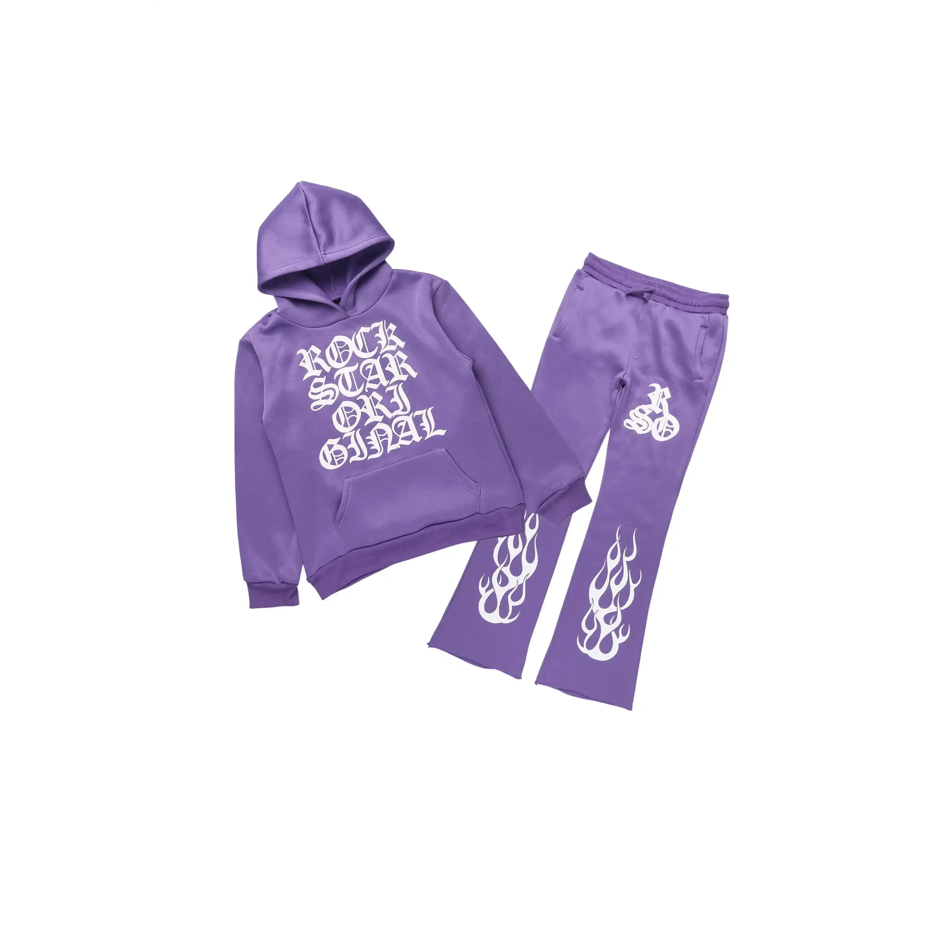 Girls Anisha Purple Stacked Track Set