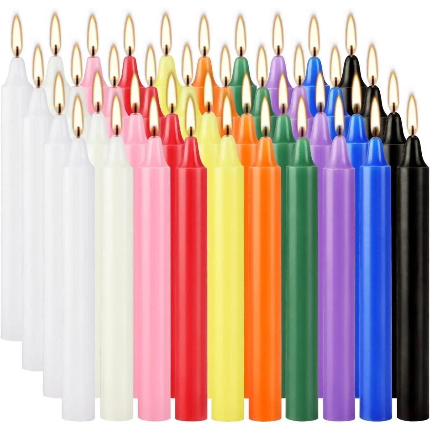 40pcs-Colored Pure Paraffin Wax Spell Chime Candles Set - 4-In Mini Dripless Flame Tapers, Orange Shade - Christmas, Thanksgiving Unisex Decorations Supplies, Cake Decor Home Festive Party Gift
