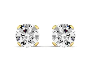 1 Carat Moissanite Screw Back Stud Earrings In Yellow Gold