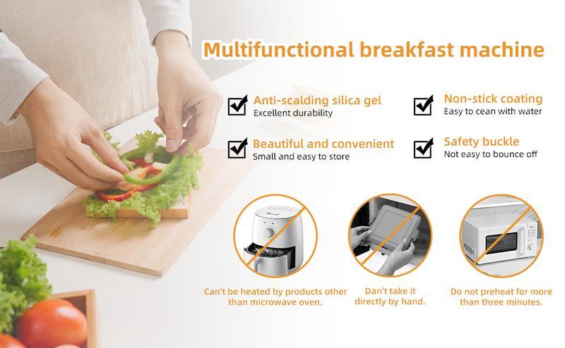 Microwave Toaster & Multi-functional Sandwich Maker, Quick Cooker for Waffles, Panini, and Sandwich Presses, High-temperature Resistant Material for Even Heating, Easy Meal Prep Tool, Fast Breakfast, Dishwasher Safe, Easy Clean