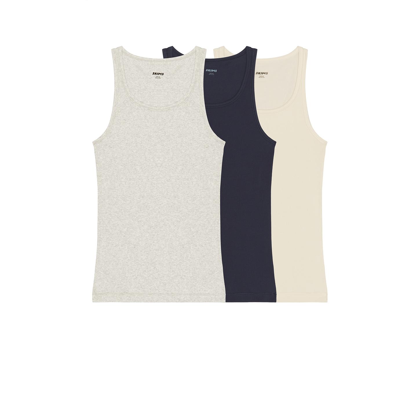 SKIMS Cotton Rib Tank 3-Pack in Onyx