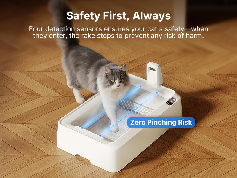 PETKIT Purobot Crystal Duo Open-Top & AI Camera Self Cleaning Cat Litter Box, Urinary Health Monitor Automatic Cat Litter Box, Smart Robot with 2-Way Raking/5G WiFi/Safety Sensors/Odor Control for Multiple Cats (White)