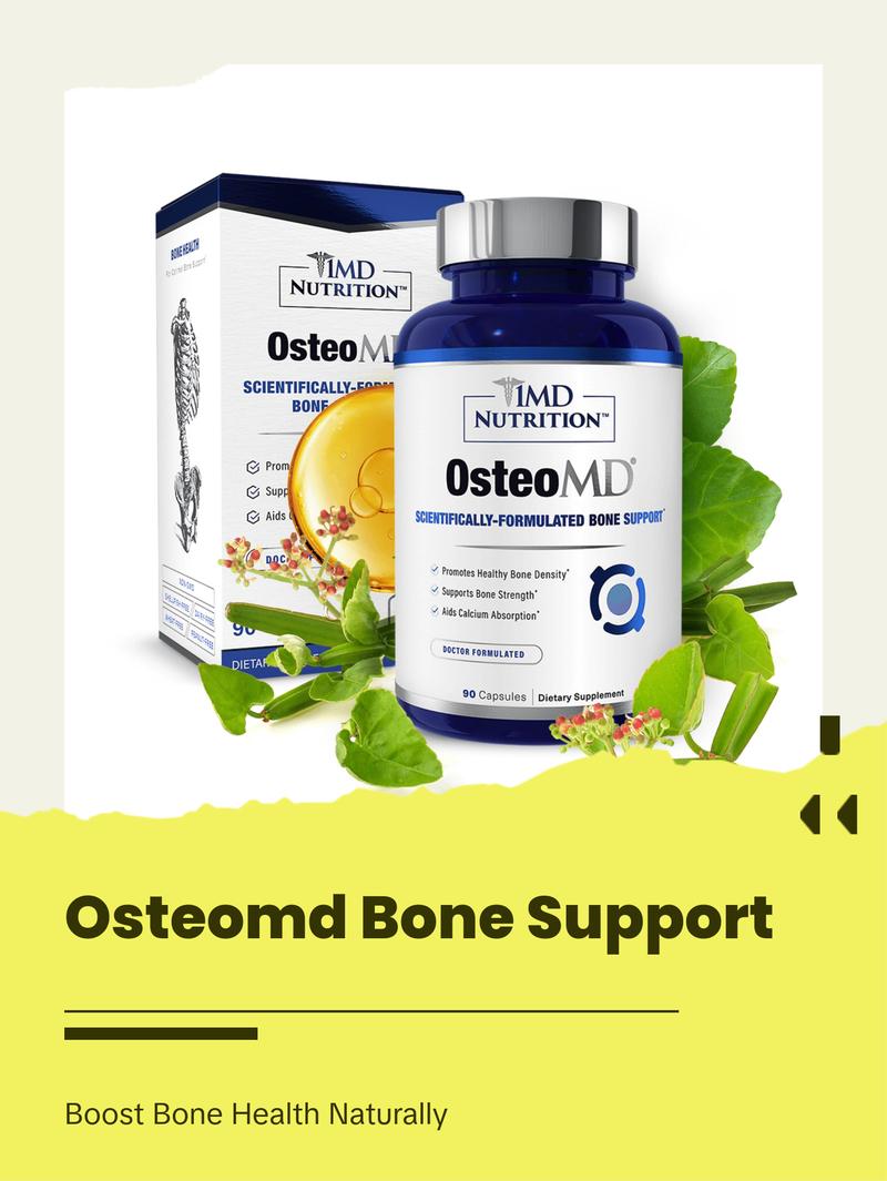 1MD Nutrition OsteoMD -Comprehensive Bone Density Support - Vitamin D3 & K2, Calcium & Calzbone Extract