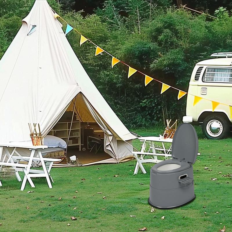 Outvita Portable Toilet, Outdoor Lightweight Porta Potty with Detachable Inner Bucket Removable Toilet Paper Holder for Camping Boat RV Hiking Living Room