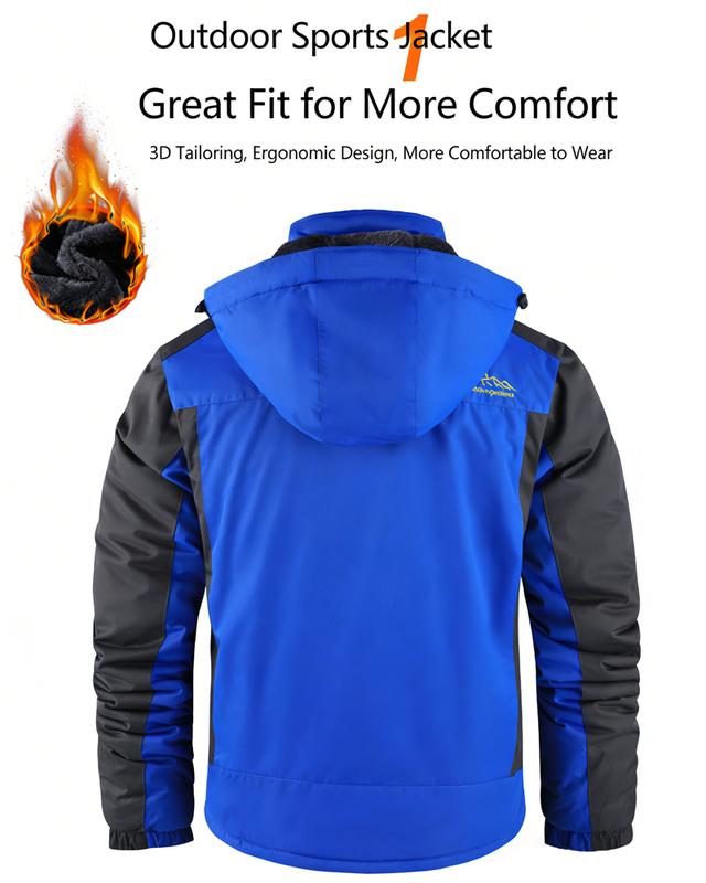 Men's Winter Outdoor Fleece Lined Hoodie - Thick Warm Jacket; Perfect for Outdoor Hiking, Jogging, Fishing, Gym Workouts or Casual Daily Wear; Fleece Lining Provides Windproof Structure; A Must-Have Versatile Piece in Men's Wardrobe