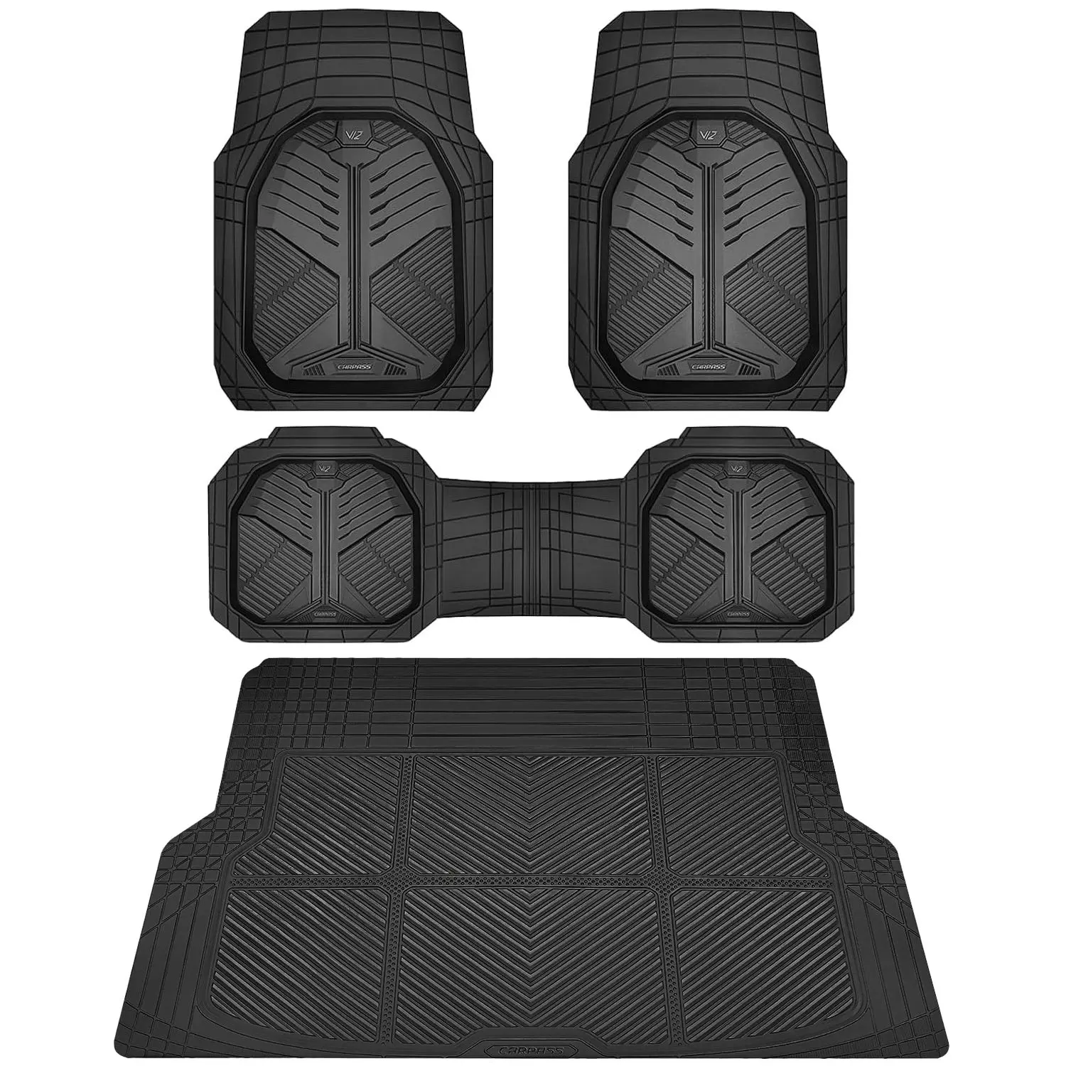 Black Cargo Liner&Car Floor Mats Rubber Heavy duty