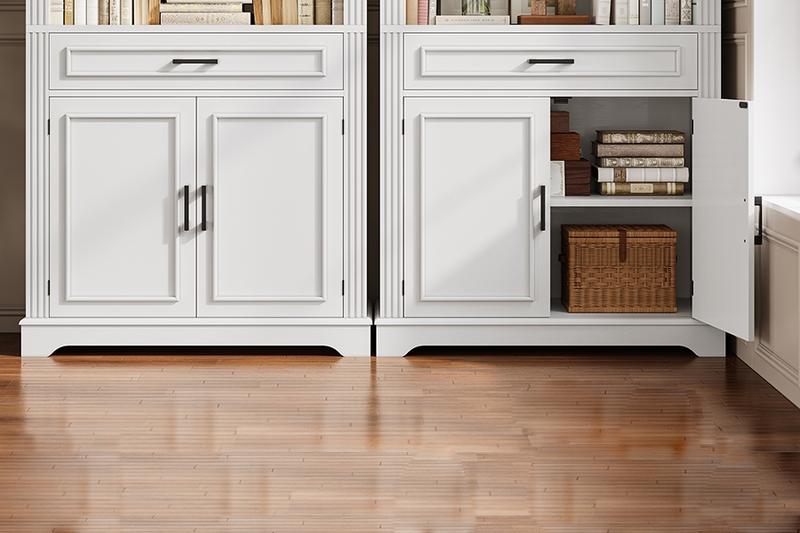 SEDETA Farmhouse Bookshelves and Bookcases with Doors and Drawer, Bookshelf with Storage, Floor Standing 6 Shelf Display Storage Shelves 70 in Tall Bookshelf for Home Office, Living Room