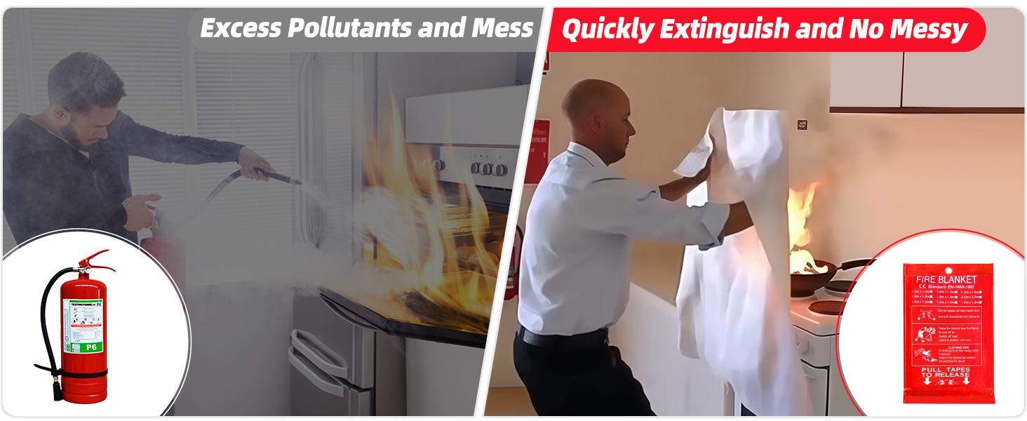 Emergency Fire Blanket - 4 Pack - Fiberglass Fire Suppression Blanket for Kitchen, 40" x 40" Fire Blanket for Home Emergency Fire Blanket - 4 Pack - Fiberglass Fire Suppression Blanket for Kitchen, 40" x 40" Fire Blanket for Home