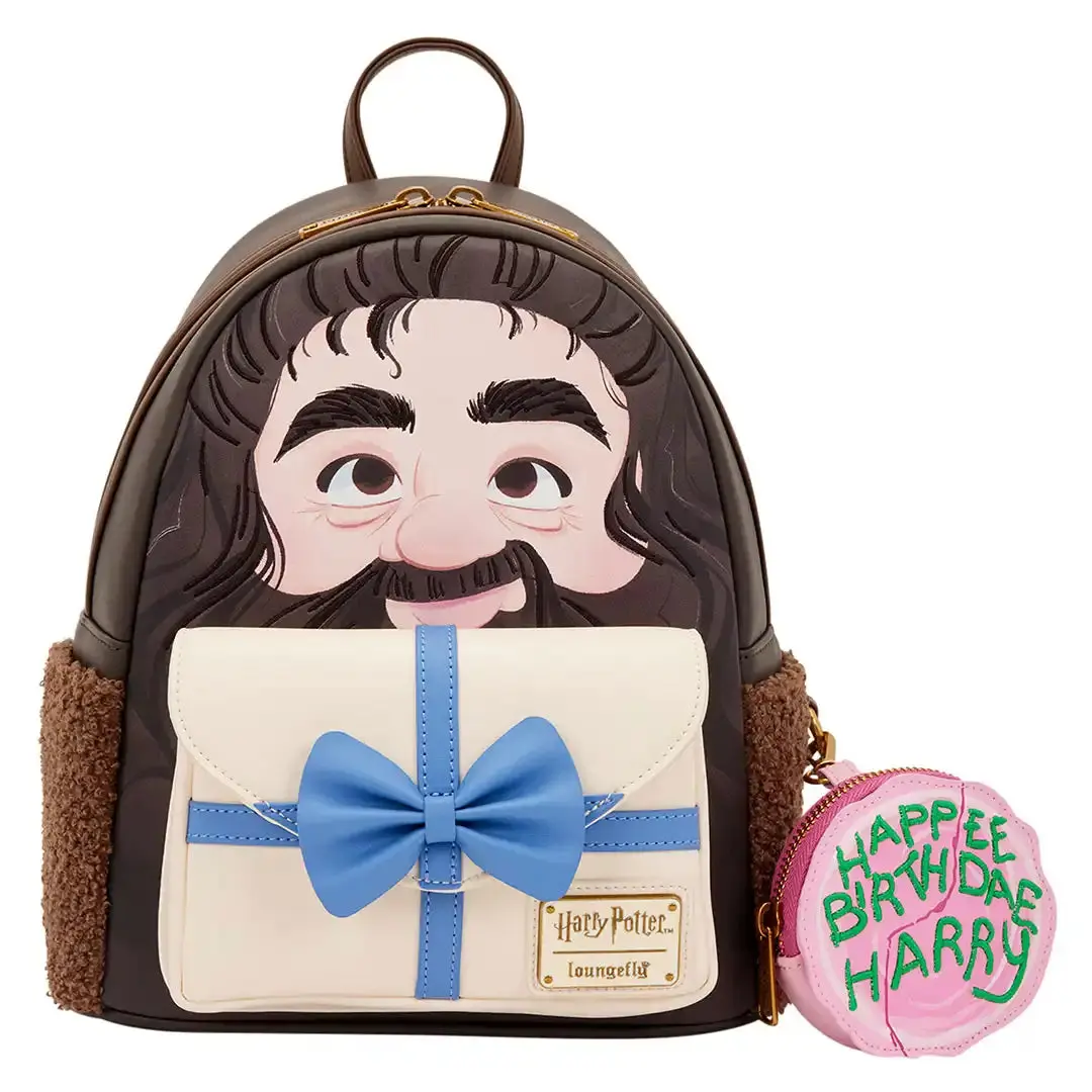 Loungefly Warner Brothers Harry Potter Hagrid Theme Unisex Cosplay Fabric Mini Backpack with Coin Bag