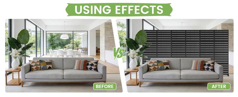 Lilypelle Metal Privacy Screen with Stand, 71" H X 45.7" W Outdoor Freestanding Privacy Screen & Panels, Outdoor Privacy Screen for Deck Patio Balcony