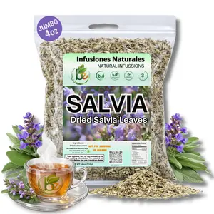 Salvia Tea - Sage Leaf Herbal Tea - 4 oz (113g) Loose Leaf - Natural | Caffeine-Free | Non-GMO | Vegan | 100% | Food-Grade | Digestive & Relaxing Herbal Infusion | Not for Smudging or Burning