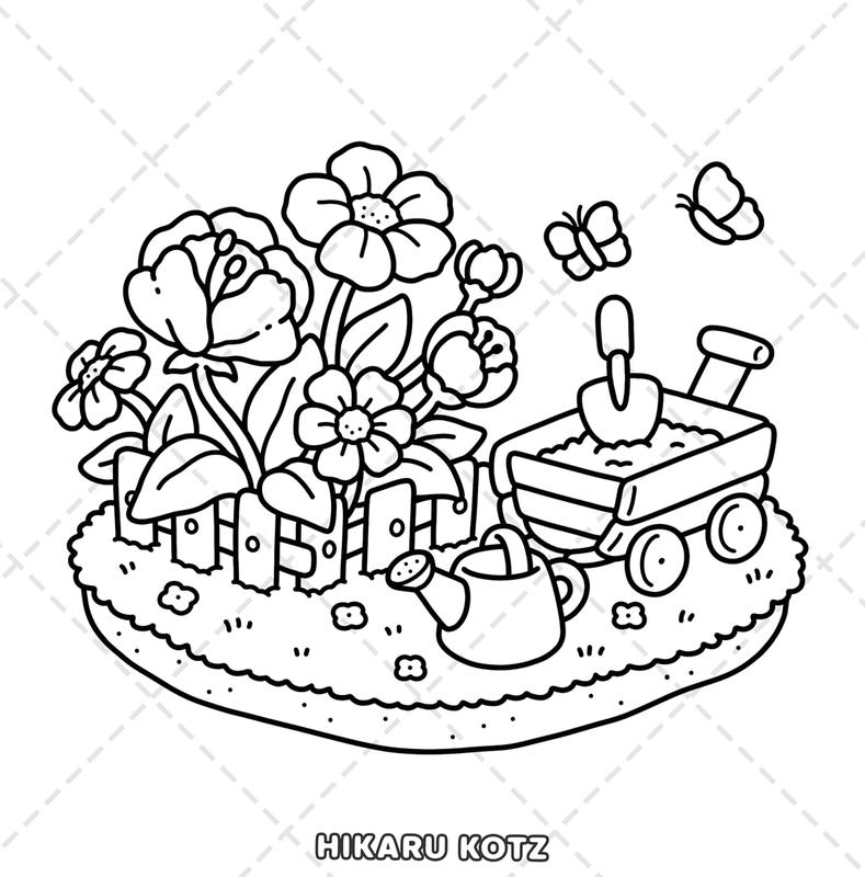 Garden Corners: Bold and Easy Coloring Book for Adults and Teens