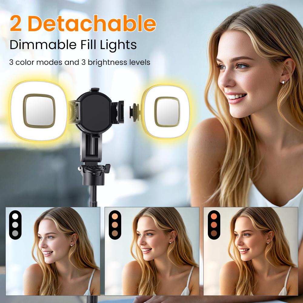 New Portable Selfie Stick, Magnetic Selfie Stick, Selfie Stick With Fill Light, Smartphone Tripod Stand All in 1 with Wireless Remote and Extendable Tripod Stand, 360 Degrees Adjustable Phone Tripod CompatibIe with AII iPhone/Android
