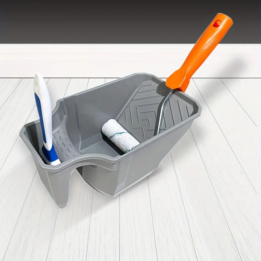 Handheld Paint Cup for Construction Projects, Large Capacity Practical Paint Tray, Easy Match Brush & Roller Tool, Decorative Painting Accessory, Brush And Roller Compatibility, Paint Supplies