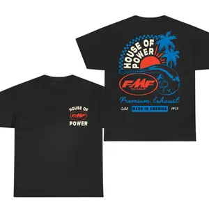 FMF Racing House of Power Men Short-sleeve T-Shirt – Double Sided Motocross Graphic Shirt with Exhaust Design for Dirt Bike Fans, FMF Racing Apparel