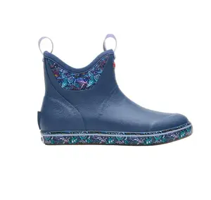 Xtratuf Women's 6" Ankle Deck Boot, Waterproof Slip-Resistant Marine Fishing Boots with Cushioned Insole, Boating Sailing Outdoor Work Shoes