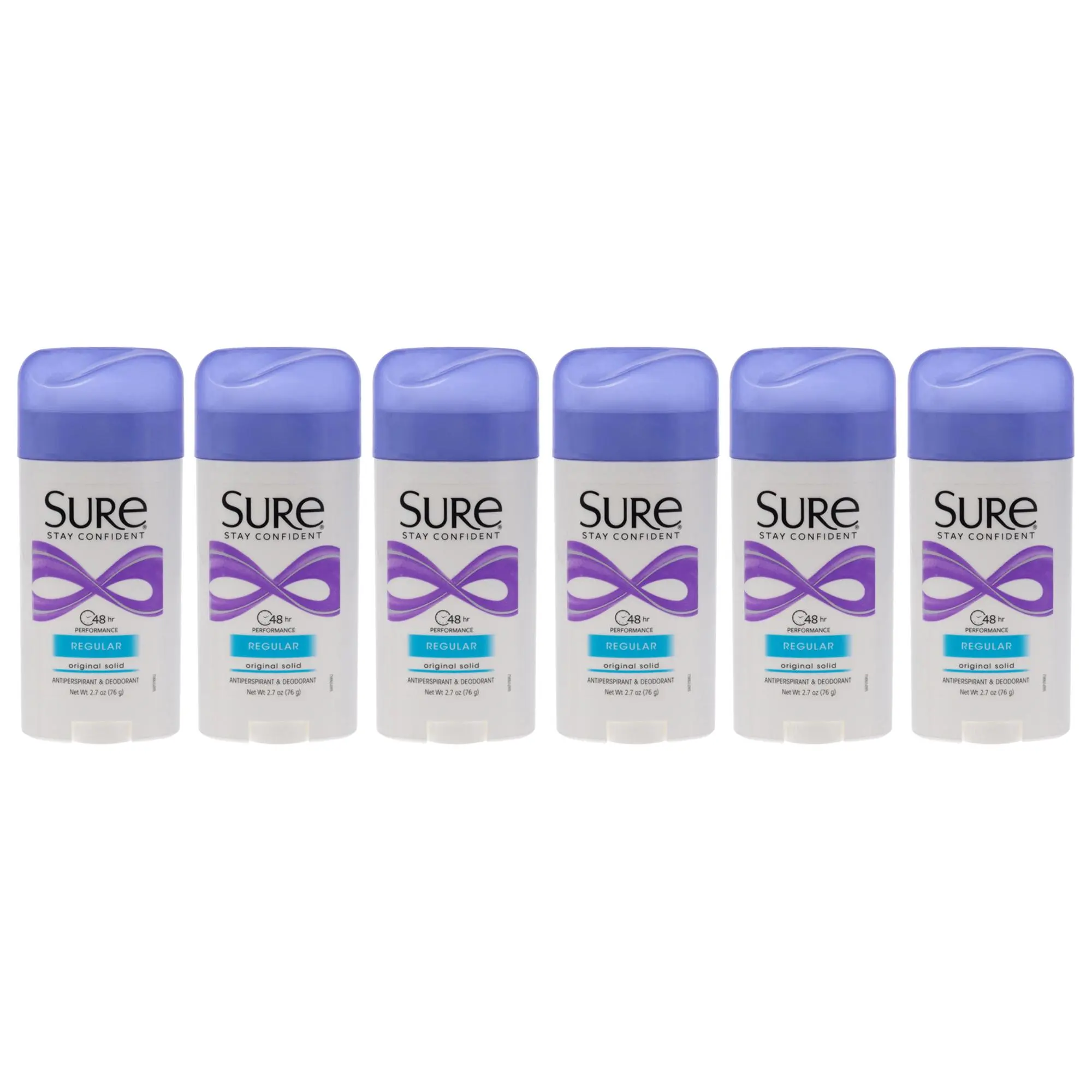 Original Solid Anti-Perspirant Deodorant - Regular by Sure for Unisex - 2.7 oz Deodorant Stick - Pack of 6