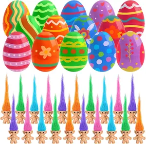 24PCS Easter Eggs with Toys – Plastic Fillable Easter Eggs for Kids, Mini Figures, Easter Basket Stuffers, Party Favors & Egg Hunt Fillers
